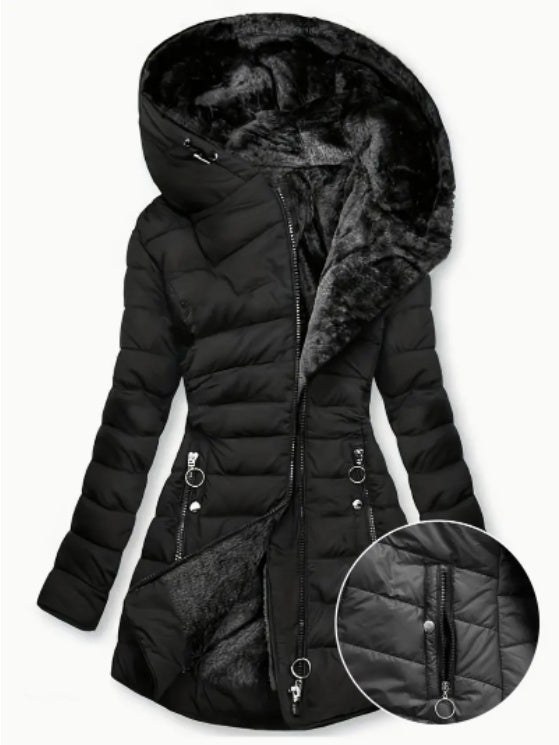 Zip-up Hoodie Puffy Coat