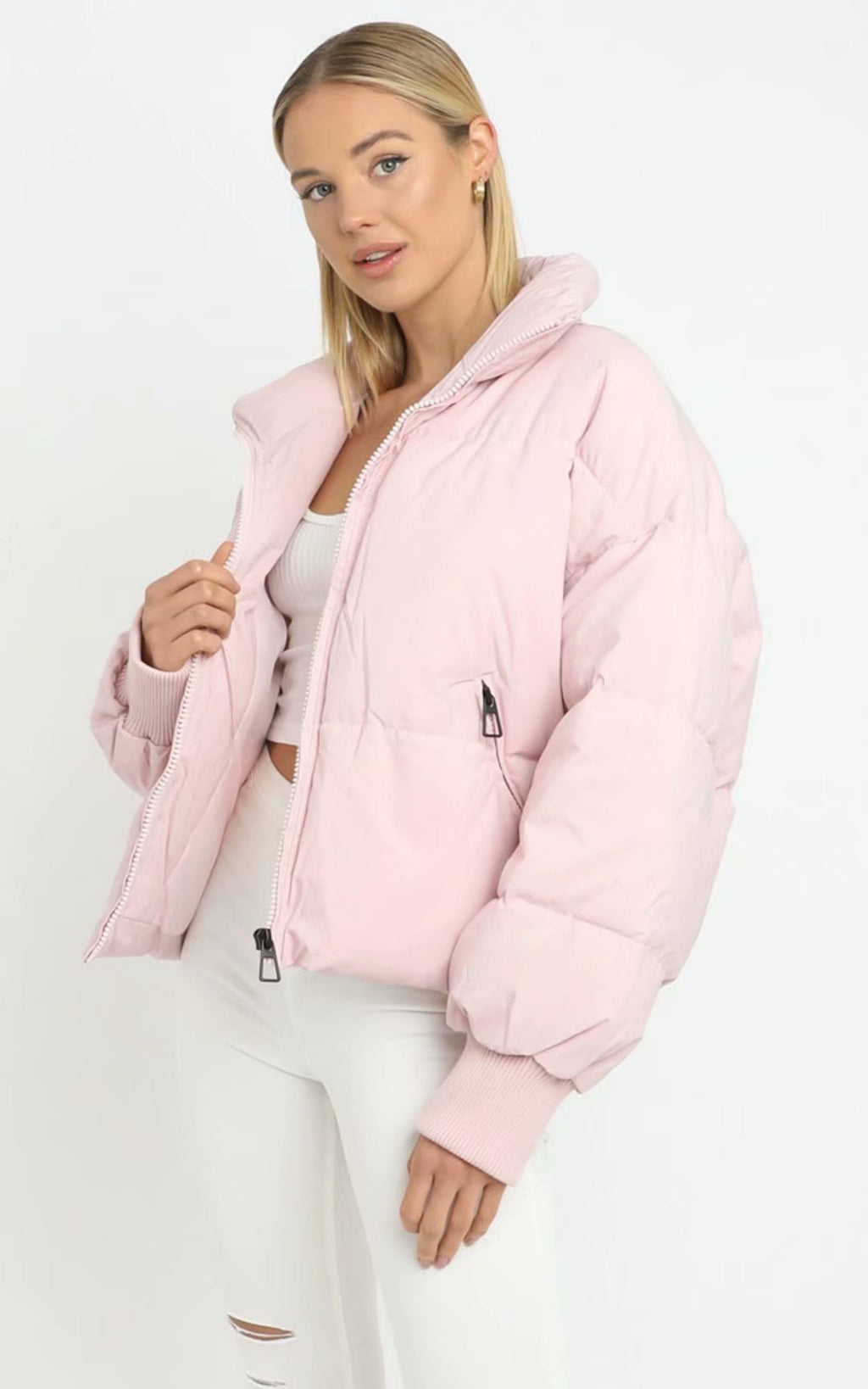Women's Urban Leisure Versatile Stand Collar Puffer Jacket Coat