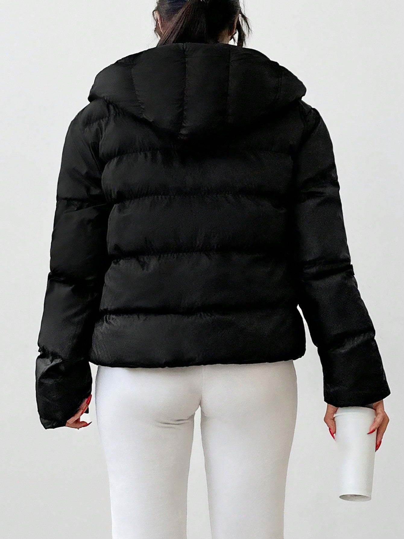 Women's Casual Solid Color Zipper Hoodie Jacket