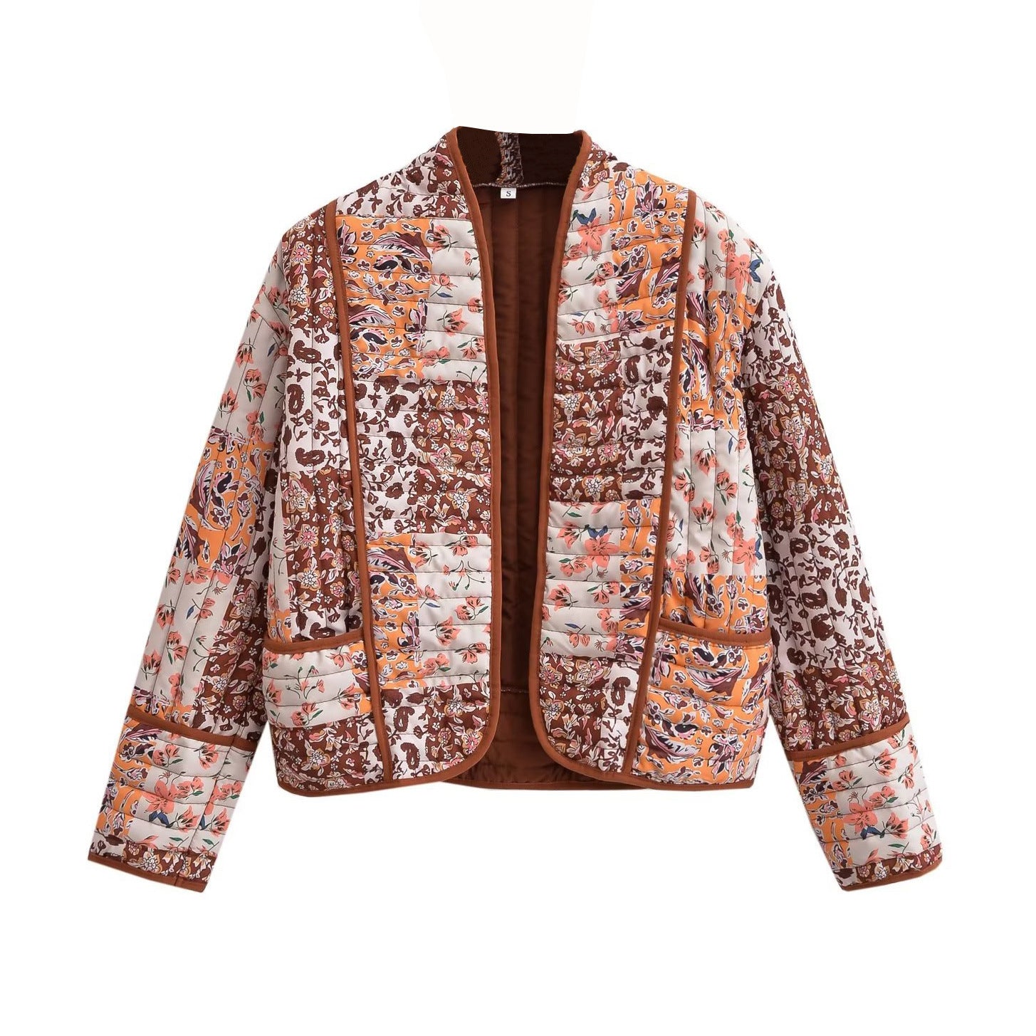 Women's Fashionable Printed Loose Leisure Short Cotton-padded Coat