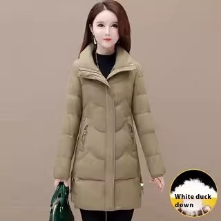 Loose Mid-length High Collar Warm Cotton Coat Jacket