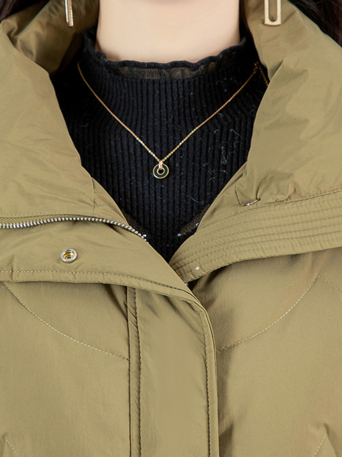 Loose Mid-length High Collar Warm Cotton Coat Jacket