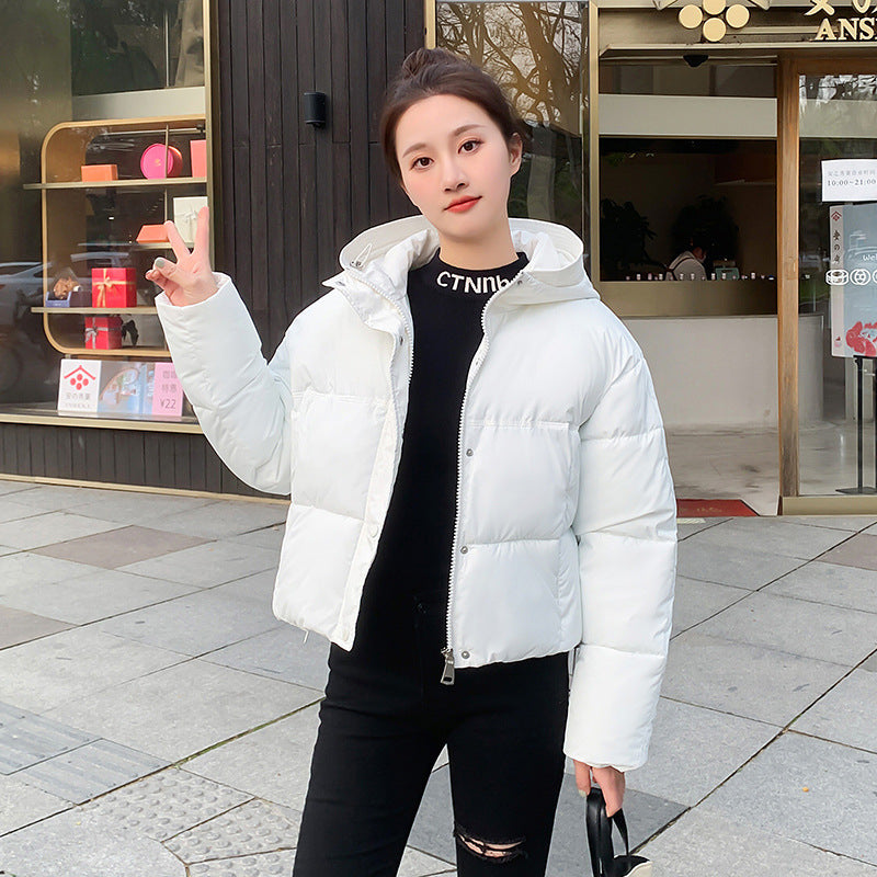Women's Simple Casual Hooded Short Down Jacket
