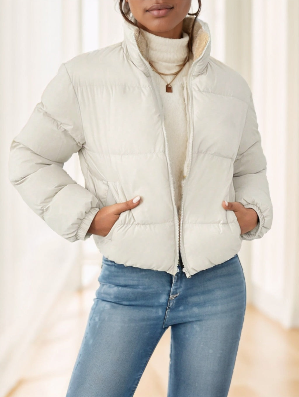 Frenchy Zip Up Reversible Hooded