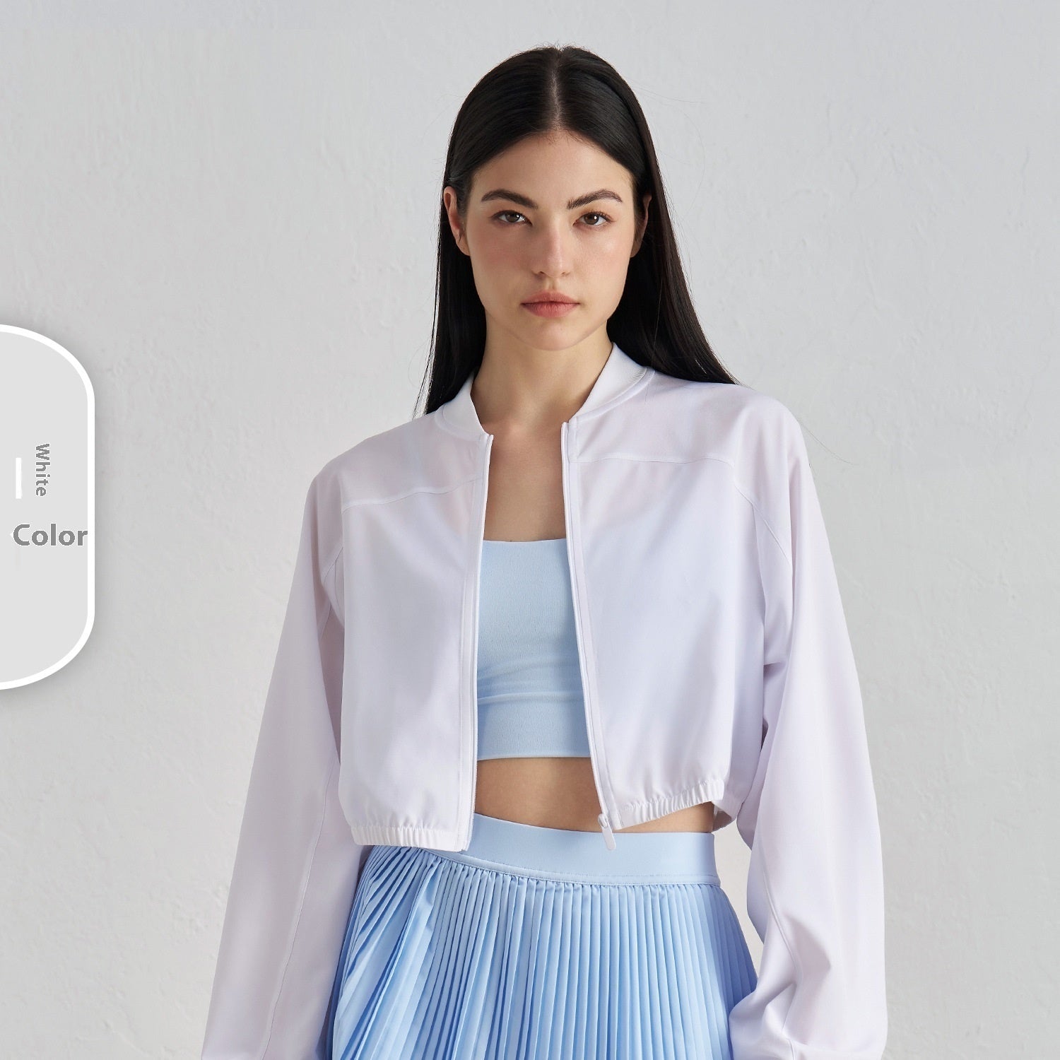 Woven Sports Jacket Lightweight Breathable Workout Top Waist-tight Design Outdoor