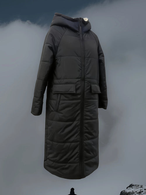 A Plain-colored Cotton-padded Jacket For Ladies