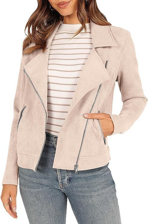 Fashion Deerskin Velvet Motorcycle Jacket Zipper Pocket Short Coat