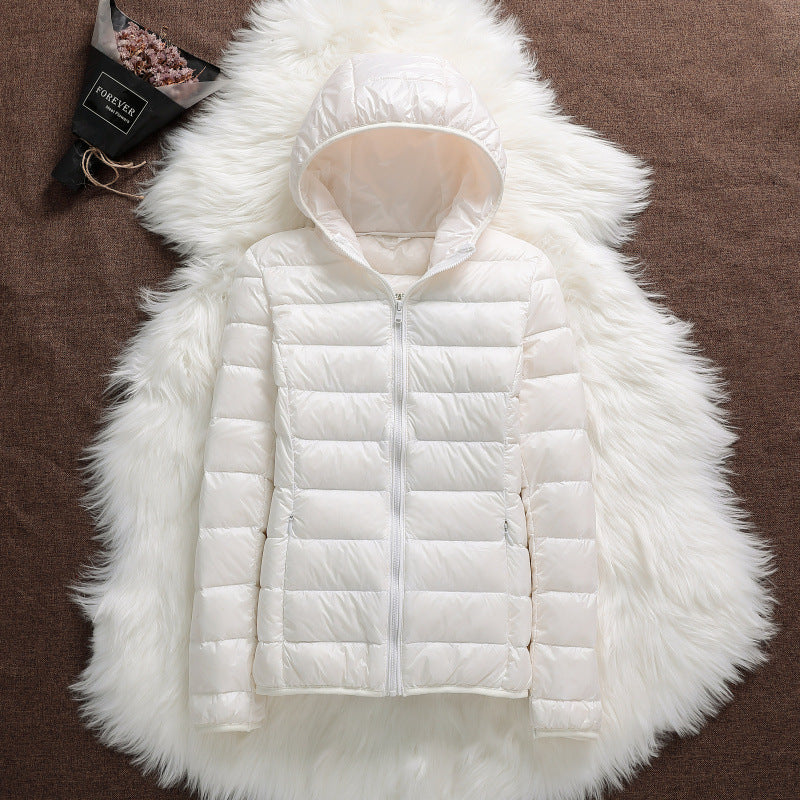 Lightweight Down Jacket Women's Hooded Short Slim-fit Lightweight Jacket