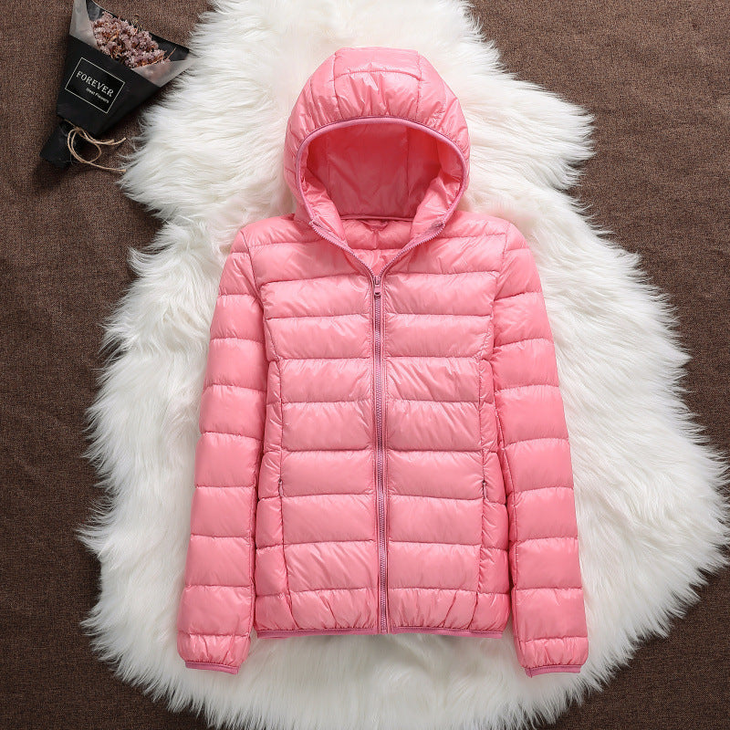 Lightweight Down Jacket Women's Hooded Short Slim-fit Lightweight Jacket
