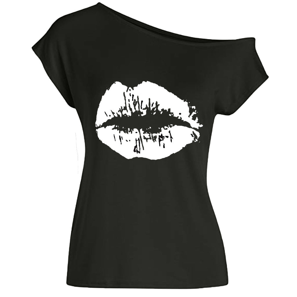 Women's Loose Shoulder Versatile Printed T-shirt