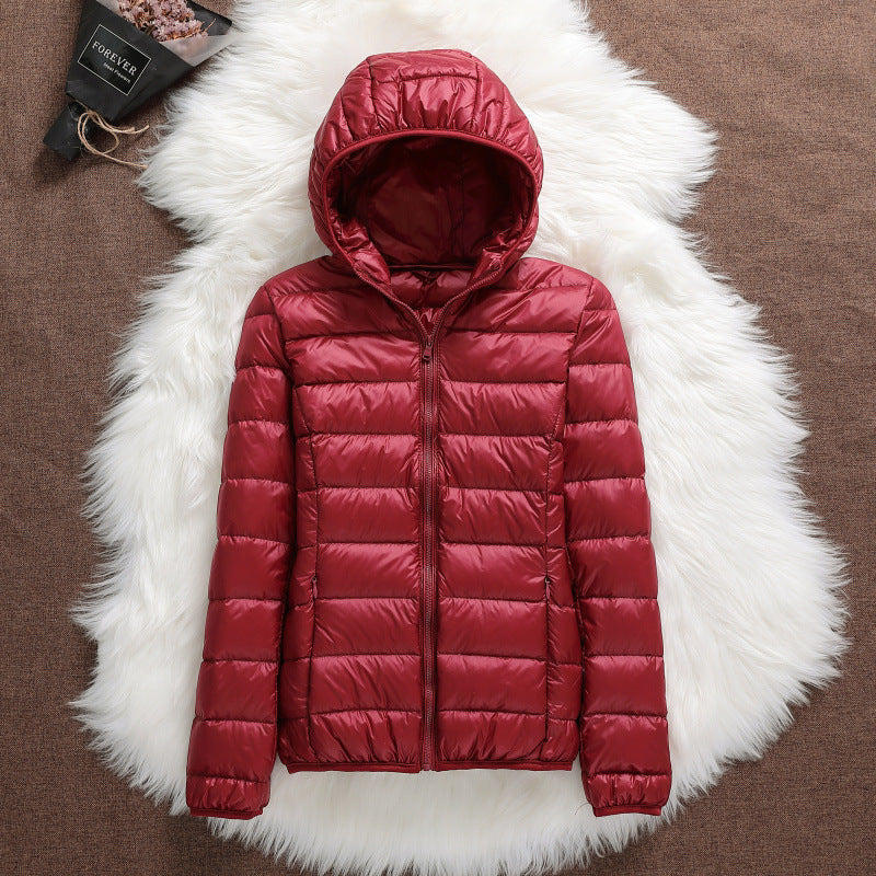Lightweight Down Jacket Women's Hooded Short Slim-fit Lightweight Jacket