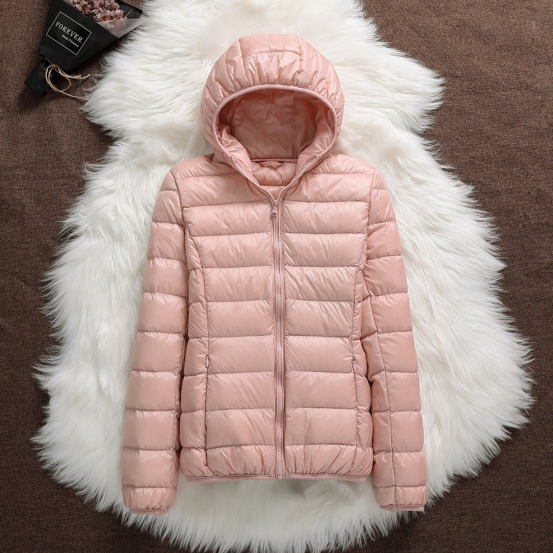 Lightweight Down Jacket Women's Hooded Short Slim-fit Lightweight Jacket