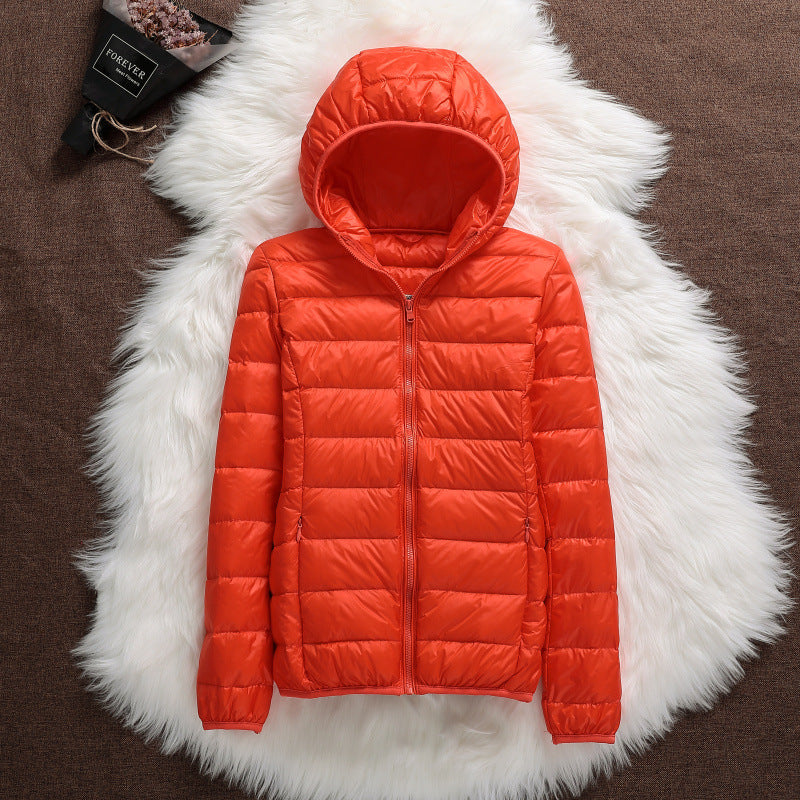 Lightweight Down Jacket Women's Hooded Short Slim-fit Lightweight Jacket