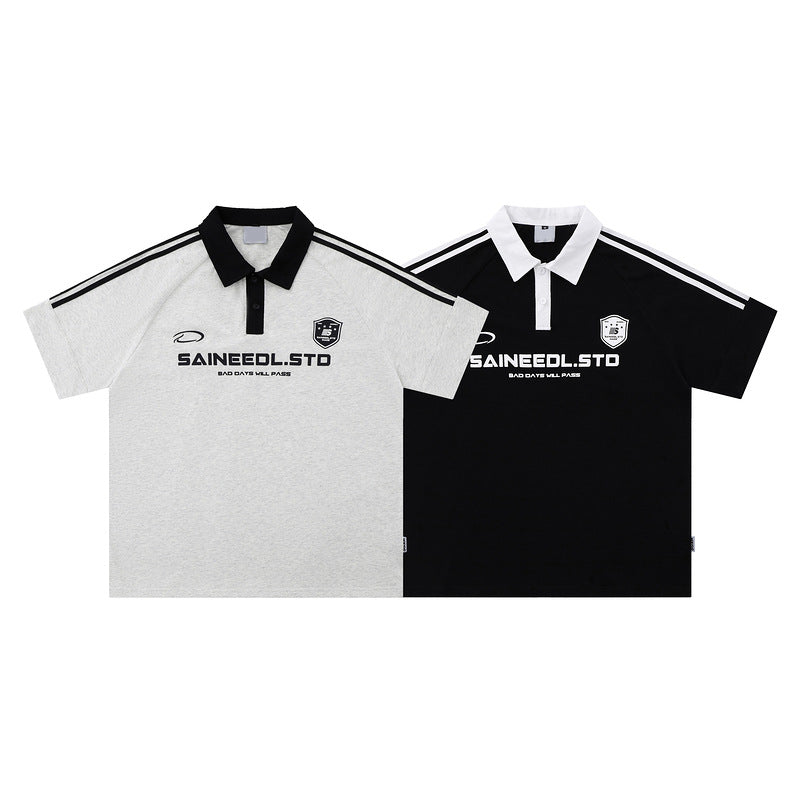 American Retro Polo Shirt Ruoshuai Short Sleeve