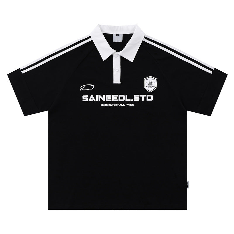 American Retro Polo Shirt Ruoshuai Short Sleeve
