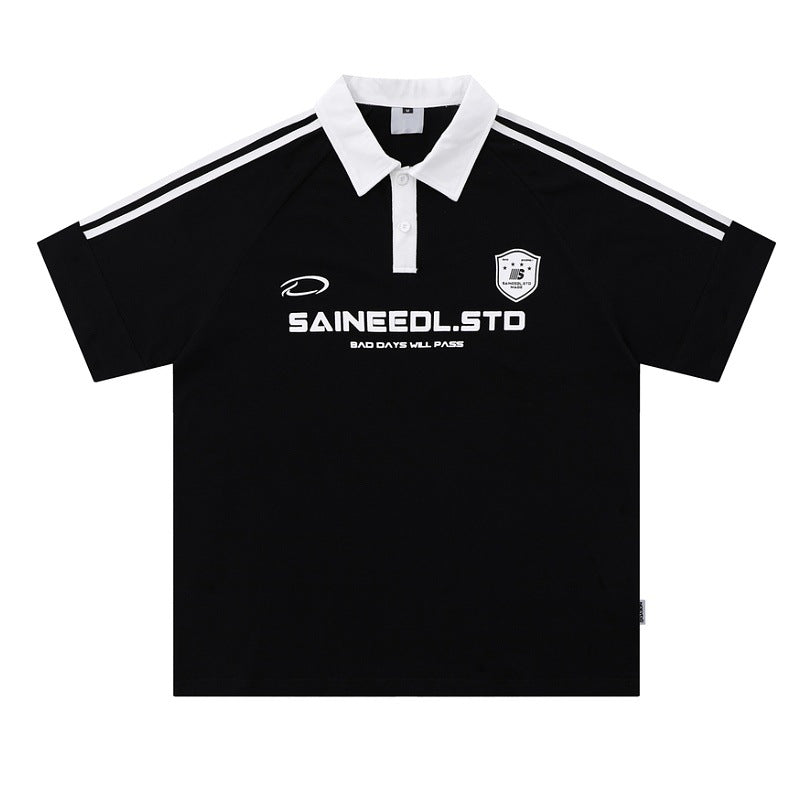 American Retro Polo Shirt Ruoshuai Short Sleeve