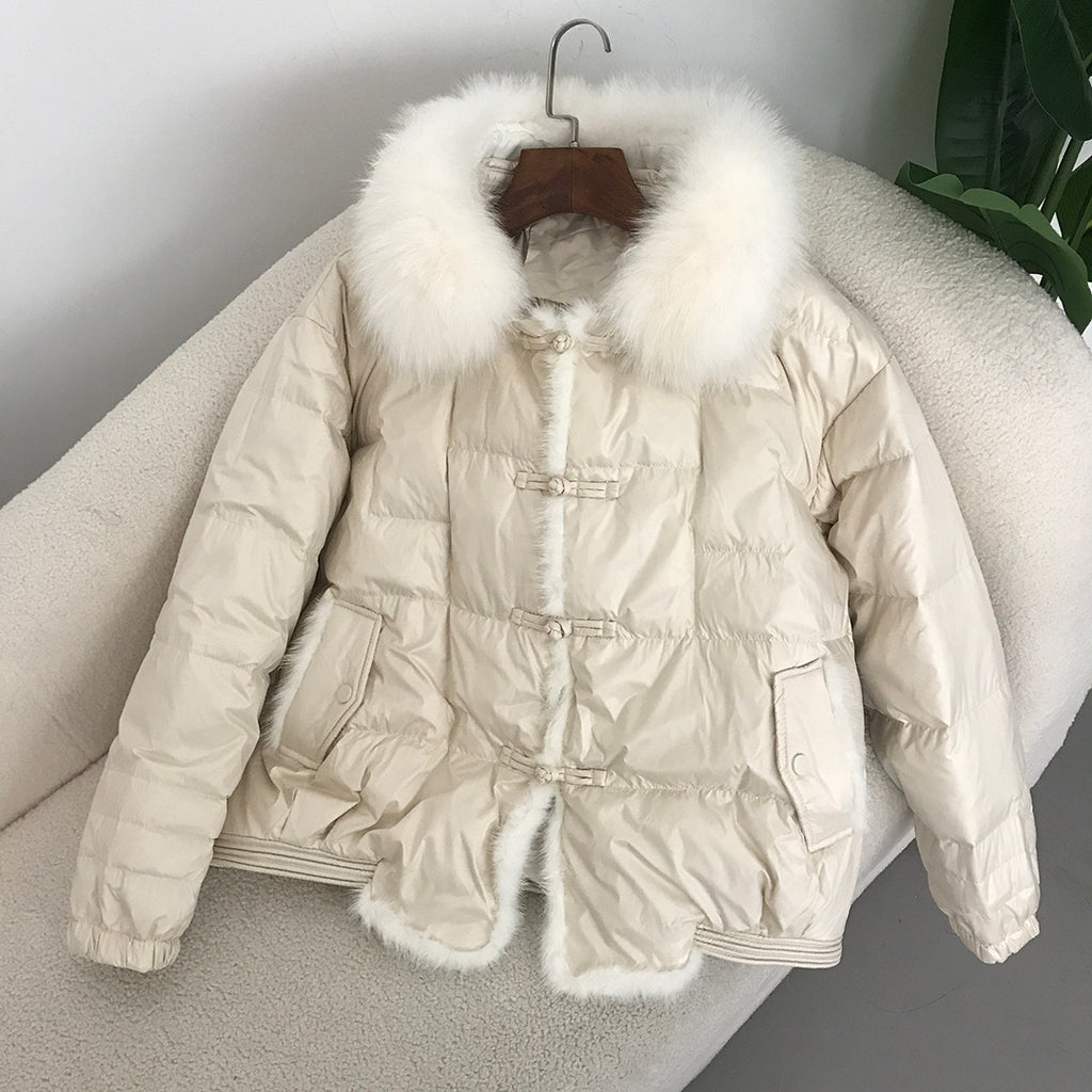 Down Jacket Short Loose Fashion Retro Patchwork Coat