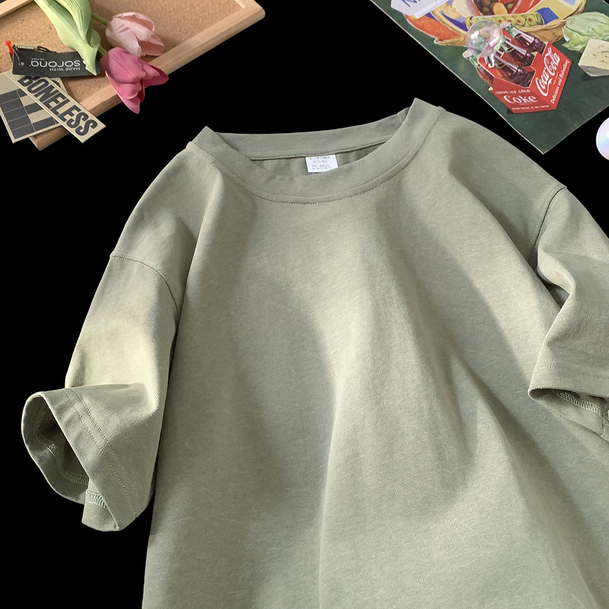 Stone Washed Ice-feeling Tencel Cotton Ice Silk Short Sleeve T-shirt