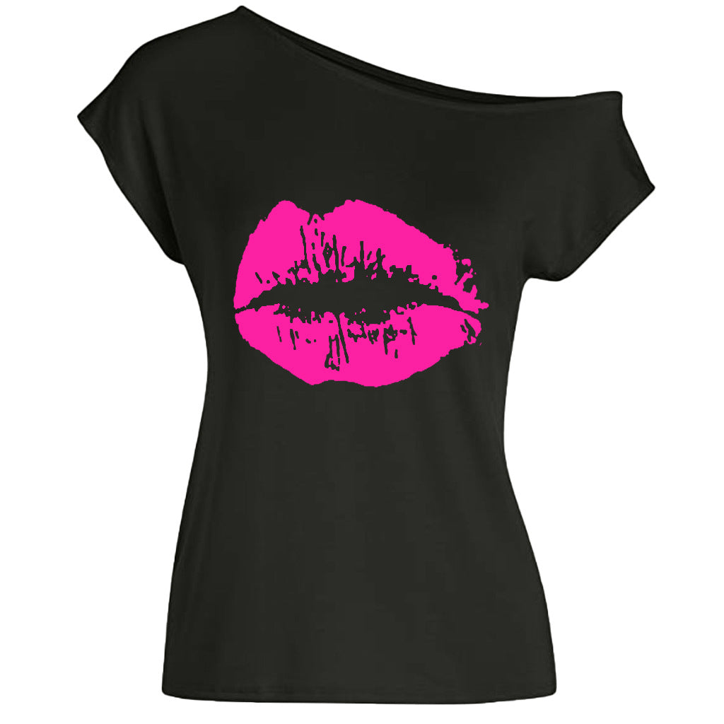 Women's Loose Shoulder Versatile Printed T-shirt