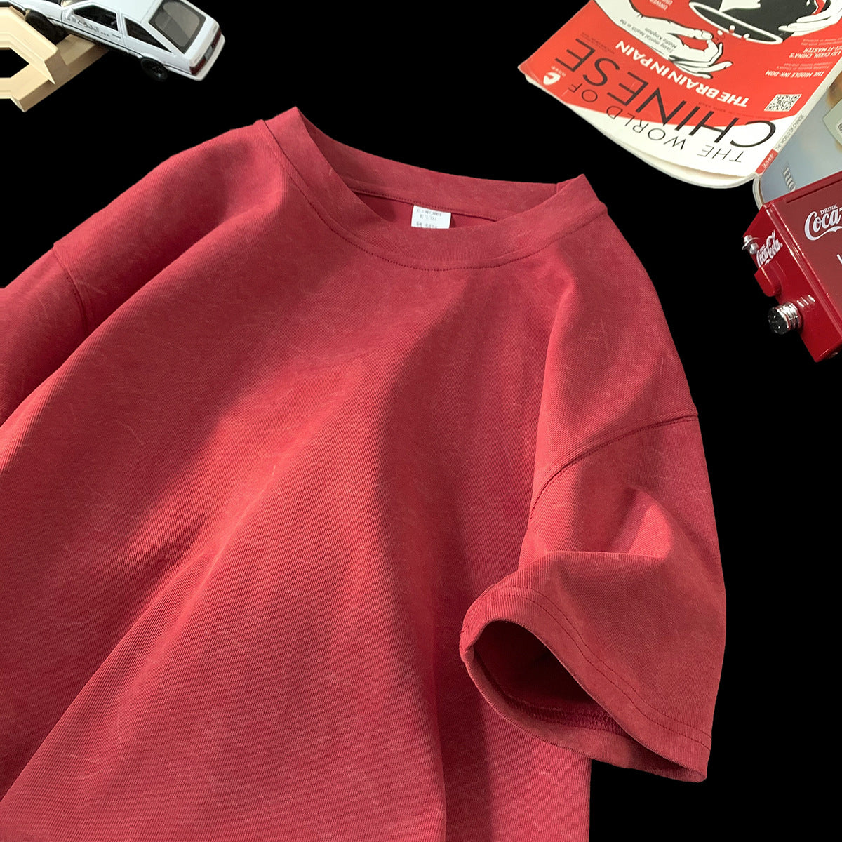 Stone Washed Ice-feeling Tencel Cotton Ice Silk Short Sleeve T-shirt