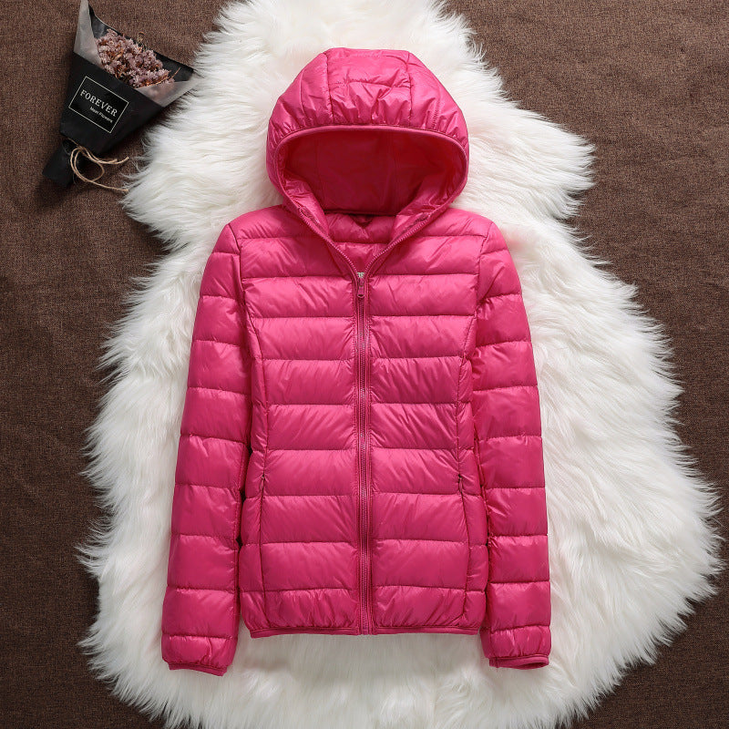 Lightweight Down Jacket Women's Hooded Short Slim-fit Lightweight Jacket