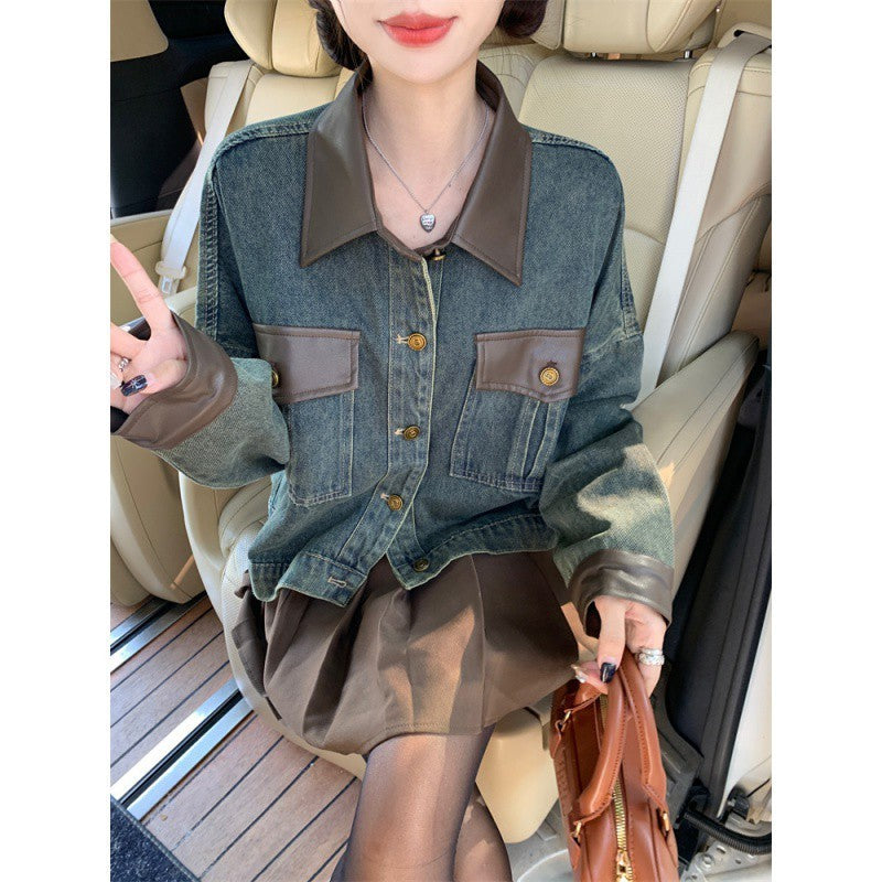 American Stitching Denim Women's Retro Loose Short Design Jacket
