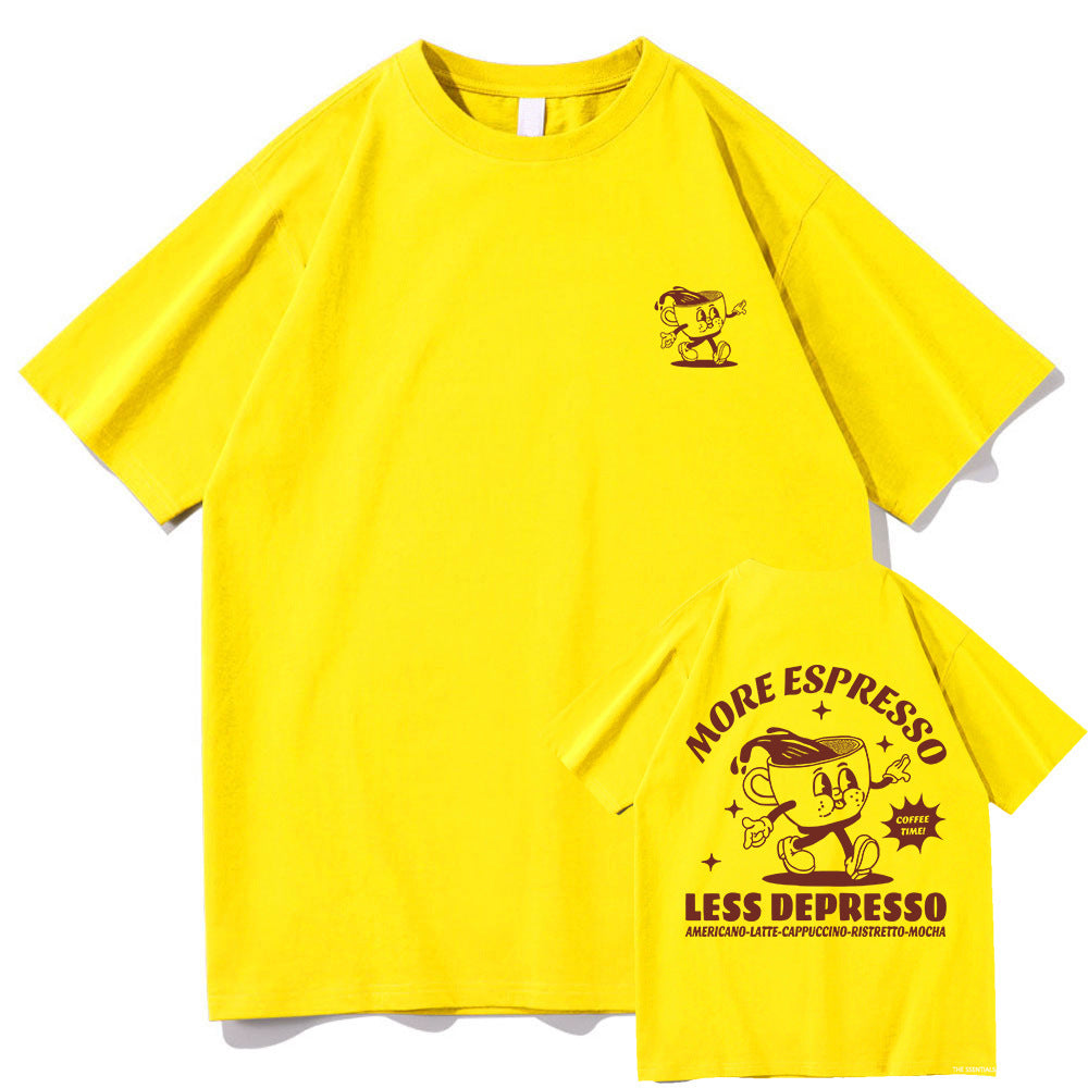 More Espresso Less Depression T-shirt Ancient Pattern Men And Women