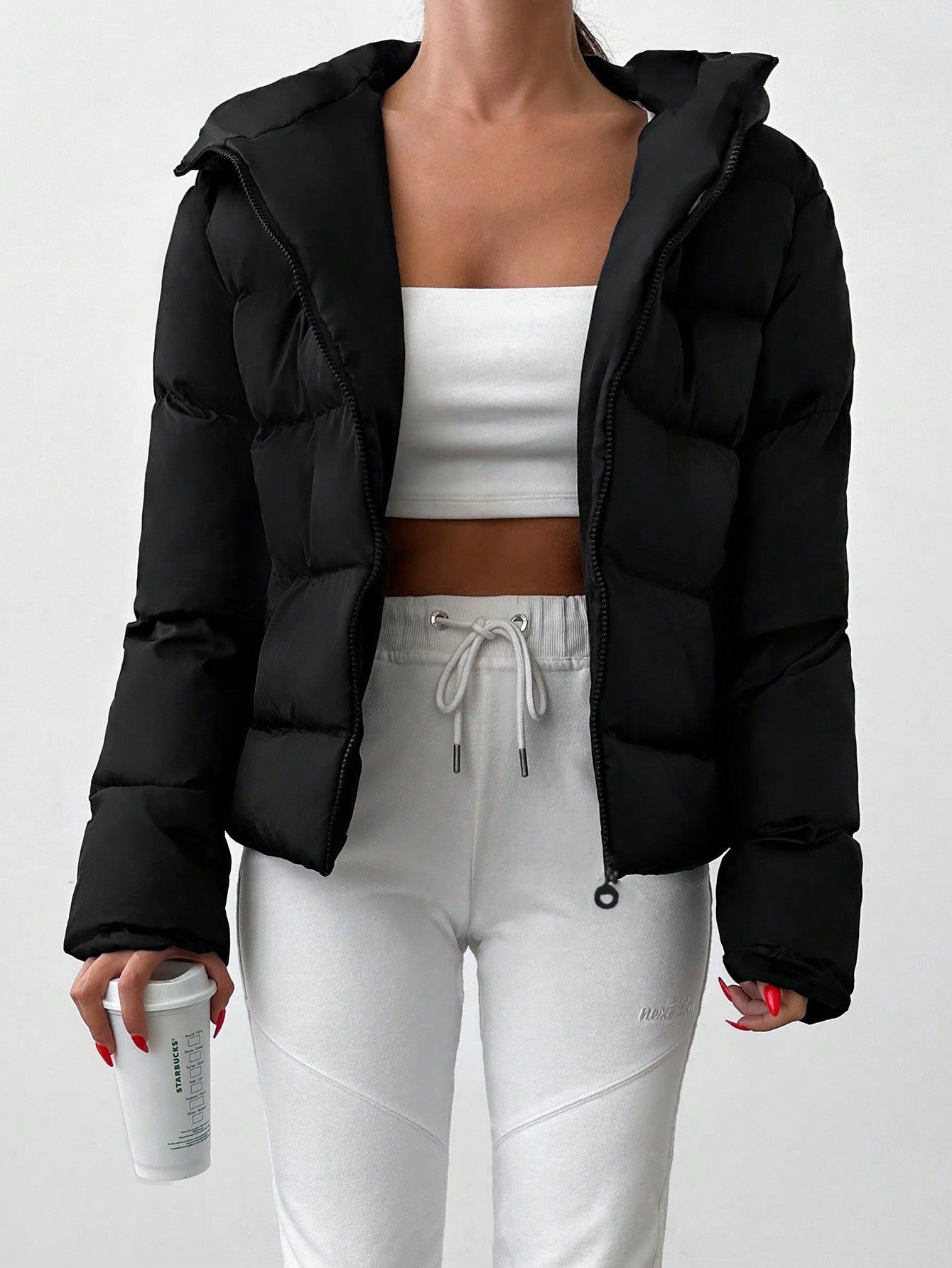 Women's Casual Solid Color Zipper Hoodie Jacket