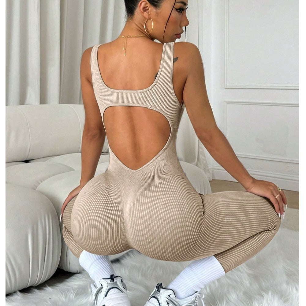 Backless Siamese Peach Hip Trousers For Women