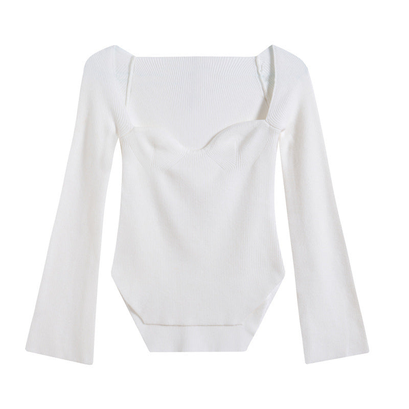 Women's Off-neck Pullover Long Sleeve Top Bottoming Sweater